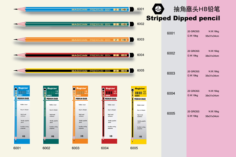 抽角蘸頭HB鉛筆Striped Dipped Pencil.jpg